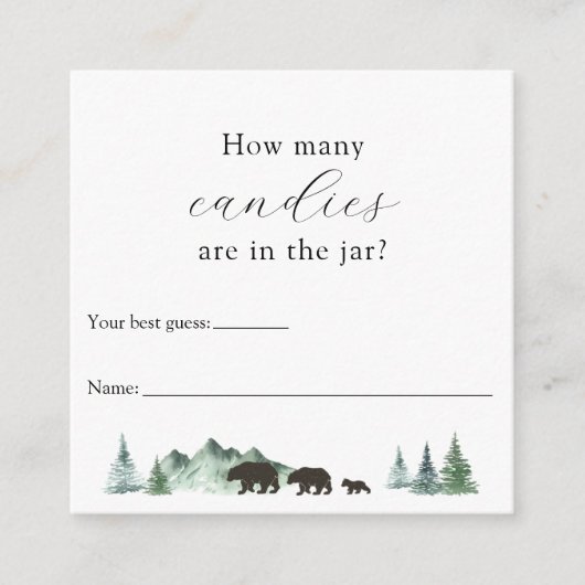 Jarシャワーゲームのエンクロージャカードに含まれている数 エンクロージャーカード (正面)