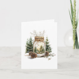 Jarノートカードの冬の森 ノートカード