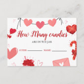 jarブライダルシャワー内のキス数を推測する エンクロージャーカード (正面)