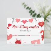 jarブライダルシャワー内のキス数を推測する エンクロージャーカード (スタンド正面)