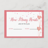 jarブライダルシャワー内のハート数を推測する エンクロージャーカード (正面)