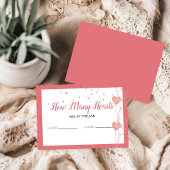 jarブライダルシャワー内のハート数を推測する エンクロージャーカード