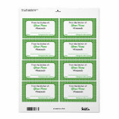 Jarラベカスタムルの緑のチェック名前の追加 ラベル (フルシート)