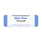 Jarラベルパーソナライズされたの青チェック名前をカスタムする