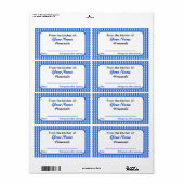 Jarラベルパーソナライズされたの青チェック名前をカスタムする ラベル (フルシート)