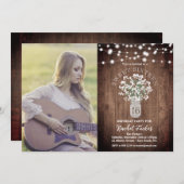 Jar素朴花瓶&ライツスイート16誕生日写真 招待状 (正面/裏面)