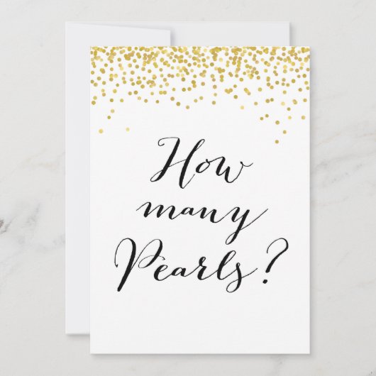 Jar 5x7のサインに入っている真珠の数 招待状 (正面)