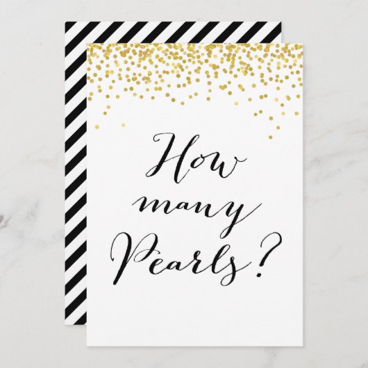 Jar 5x7のサインに入っている真珠の数 招待状 (正面/裏面)