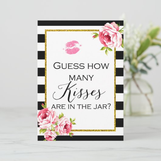 Jar 5x7"キスの数 招待状 (スタンド正面)