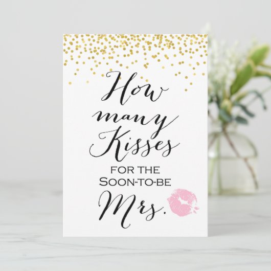 Jar 5x7"キスの数 招待状 (スタンド正面)