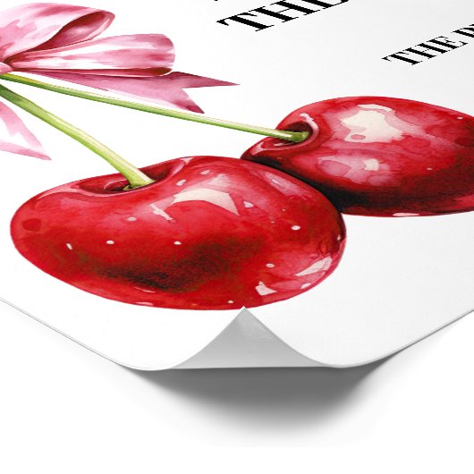 Jar Baby Showerゲームのさくらんぼ数のサイン ポスター (角)