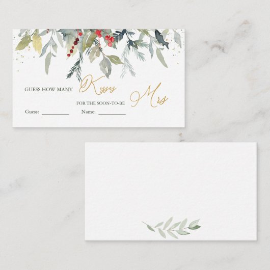 Jar Greenery Red Berry内のキス数を推測 エンクロージャーカード (正面/裏面)