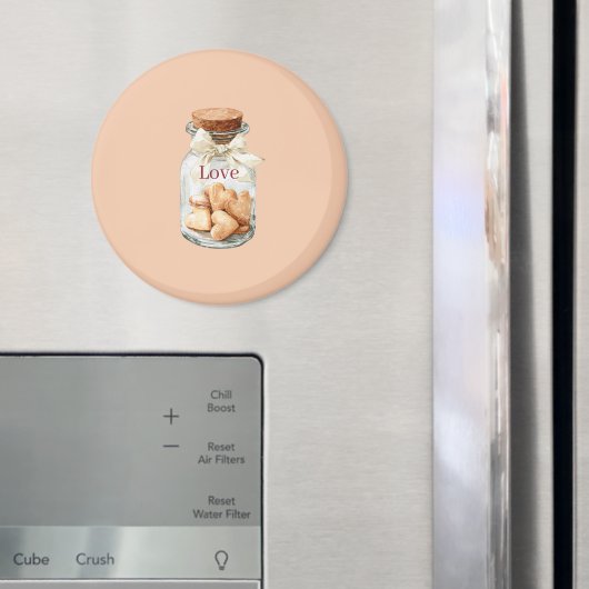 Jar Heart Cookies White Bow マグネット (インサイチュ (冷蔵庫))