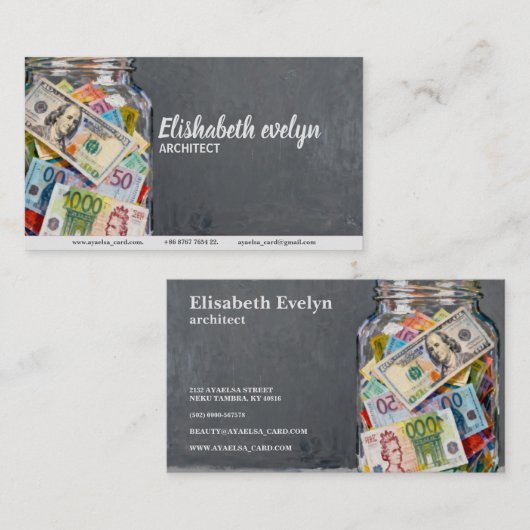 Jar of Global Banknotes g328 名刺 (正面/裏面)
