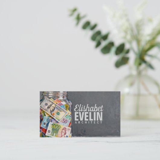 Jar of Global Banknotes h728 名刺 (スタンド正面)