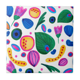 Jardín Botánico Abstracto Boho Maximalist タイル