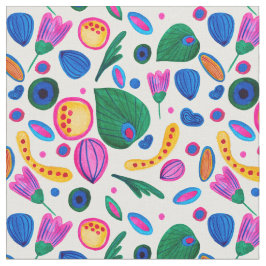 Jardín Botánico Abstracto Boho Maximalist ファブリック