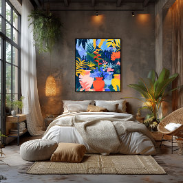 Jardín Tropical en Estilo Favista: Arte Colorido. キャンバスプリント