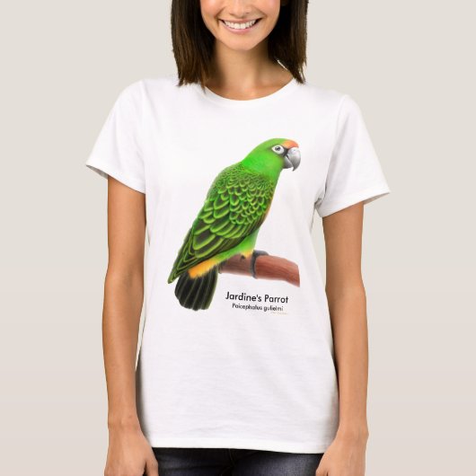 Jardinesのオウムの女性ベビードール Tシャツ (正面)
