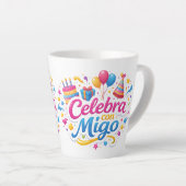 Jarra Personalizada “Celebra Conmigo” | Ideal para カフェラテマグ (右アングル)