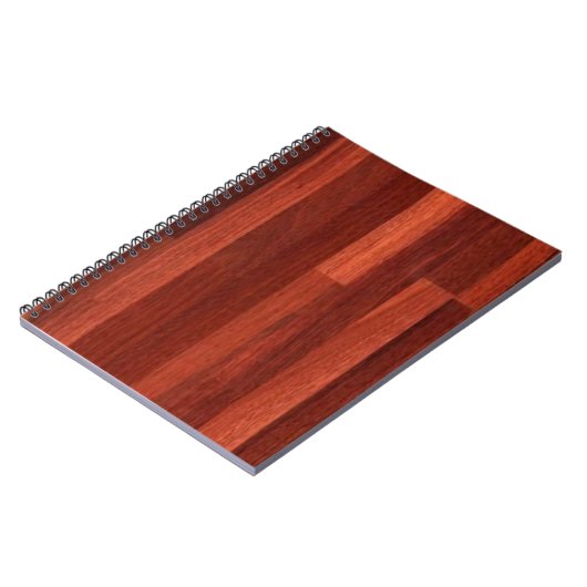 Jarrahの暗い赤味がかった木製の床 ノートブック (左側)