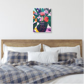 Jarrón con Flores: Arte Favista Estilo Matisse. キャンバスプリント (インサイチュ (寝室))