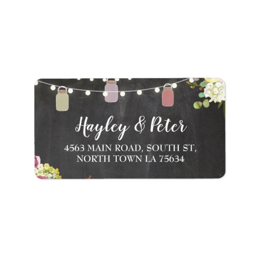 Jars Chalk Address Lightsラベル素朴スタンプ ラベル (正面)