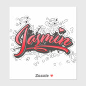 Jasmin red Heart Graffiti Aufkleber Sticker シール (シート)