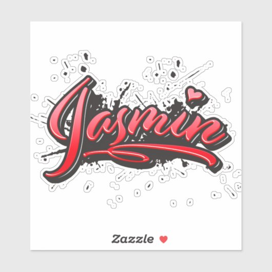 Jasmin red Heart Graffiti Aufkleber Sticker シール (シート)