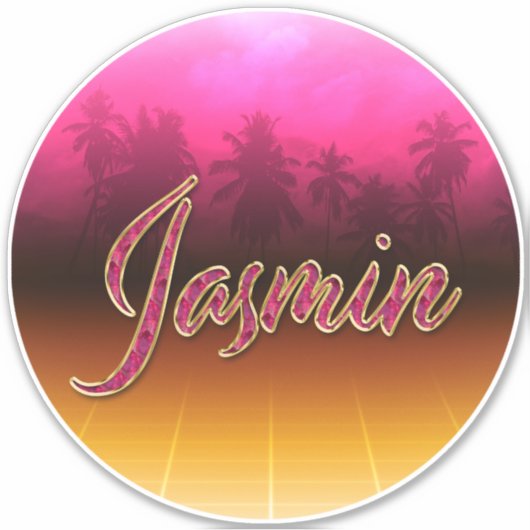 Jasmin Vorname Name golden pink Aufkleber Sticker シール (正面)