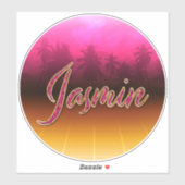 Jasmin Vorname Name golden pink Aufkleber Sticker シール (シート)
