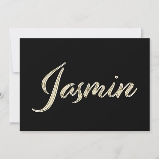 Jasmin white gold Handwriting Karte カード (正面)