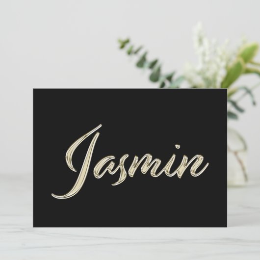 Jasmin white gold Handwriting Karte カード (スタンド正面)