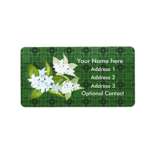 Jasmineの花をカスタマイズ ラベル (正面)