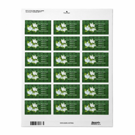 Jasmineの花をカスタマイズ ラベル (フルシート)