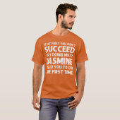JASMINE 名前入り バースデー おもしろ クリスマス Tシャツ (正面フル)