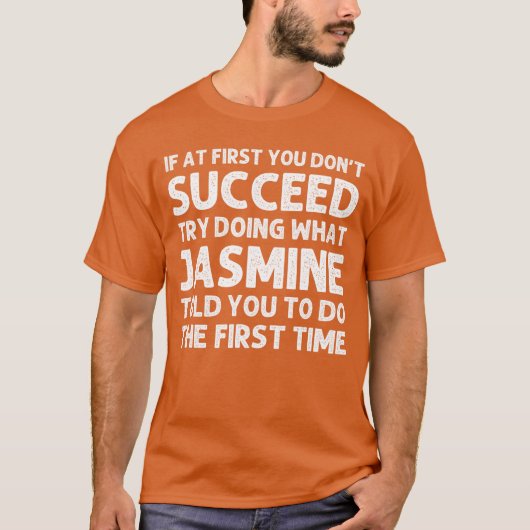 JASMINE 名前入り バースデー おもしろ クリスマス Tシャツ (正面)