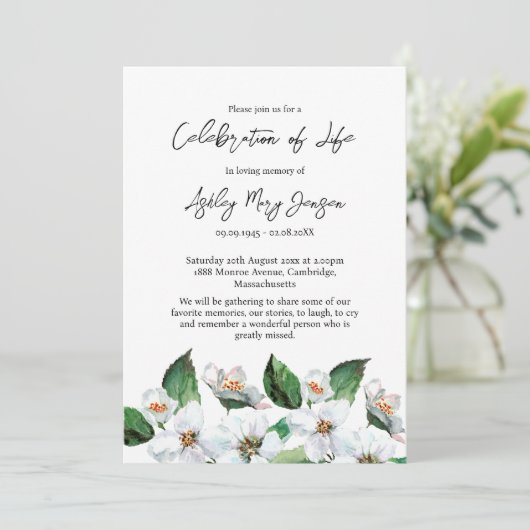 Jasmine Celebration of Life Funeral 招待状 (スタンド正面)