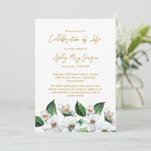 Jasmine Celebration of Life Funeral 招待状 (スタンド正面)