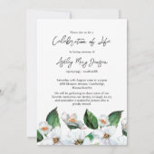 Jasmine Celebration of Life Photo Funeral 招待状 (裏面)