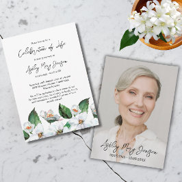 Jasmine Celebration of Life Photo Funeral  招待状