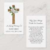 Jasmine Cross Memorial Funeral Prayer Card 名刺 (正面/裏面)