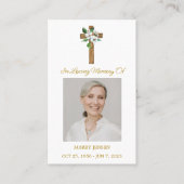 Jasmine Cross Memorial Photo Funeral Prayer Card 名刺 (正面)