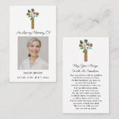 Jasmine Cross Memorial Photo Funeral Prayer Card 名刺 (正面/裏面)