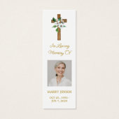 Jasmine Cross Photo Funeral Memorial Bookmark (正面)