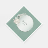 Jasmine Floral Green Geometric Wedding Party スタンダードランチョンナプキン (角)