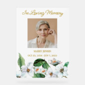 Jasmine Memorial Photo Funeral Acrylic Sign アクリルサイン (正面)