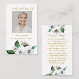 Jasmine Memorial Photo Funeral Prayer Card 名刺