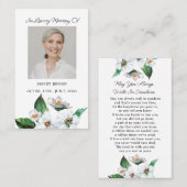 Jasmine Memorial Photo Funeral Prayer Card 名刺 (正面/裏面)