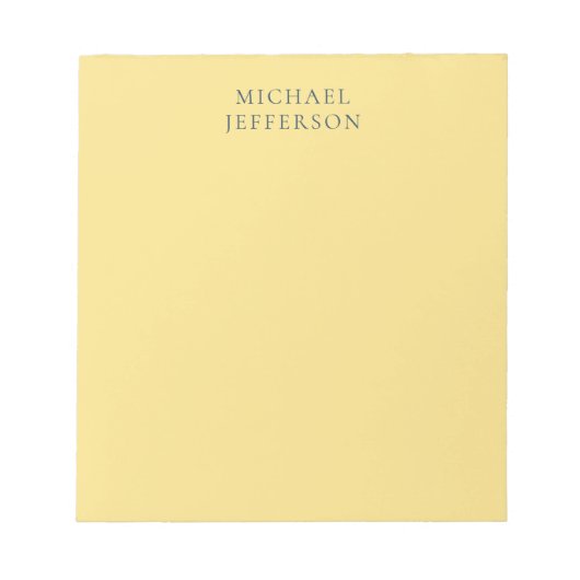 Jasmine & Slate Grey Minimalist Plain Modern Name ノートパッド (正面)